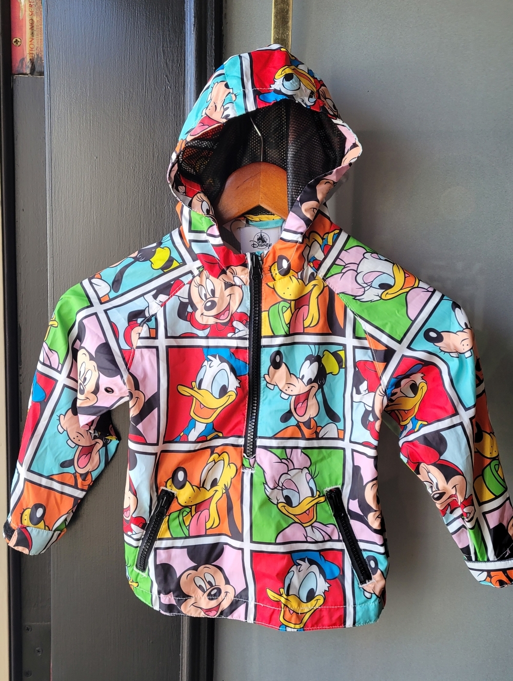 Disney Mickey Mouse Friends Packable Rain Jacket Youth Size 3 Unisex Zipper